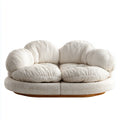 Fotel wypoczynkowy, 2-osobowy sofa krem w żebrowanym poliestrowym kształcie okrągłym 180 x 100 x 78 cm