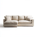 sofa 3-osobowa 2-częściowa beżowa 240 x 100 x 85 cm poliestrowy prostokątna
