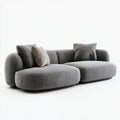 Sofa 3-osobowa Ciemnoszara 240 x 105 x 70 cm, aksamitny kształt poliestrowego sznura