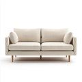 Sofa 2 beżowe fotele 180 x 85 x 84 cm w poliestrze o prostokątnej konstrukcji