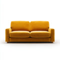Sofa 2 umieszcza musztardę żółtą 160 x 85 x 82 cm w poliestrze liniowym