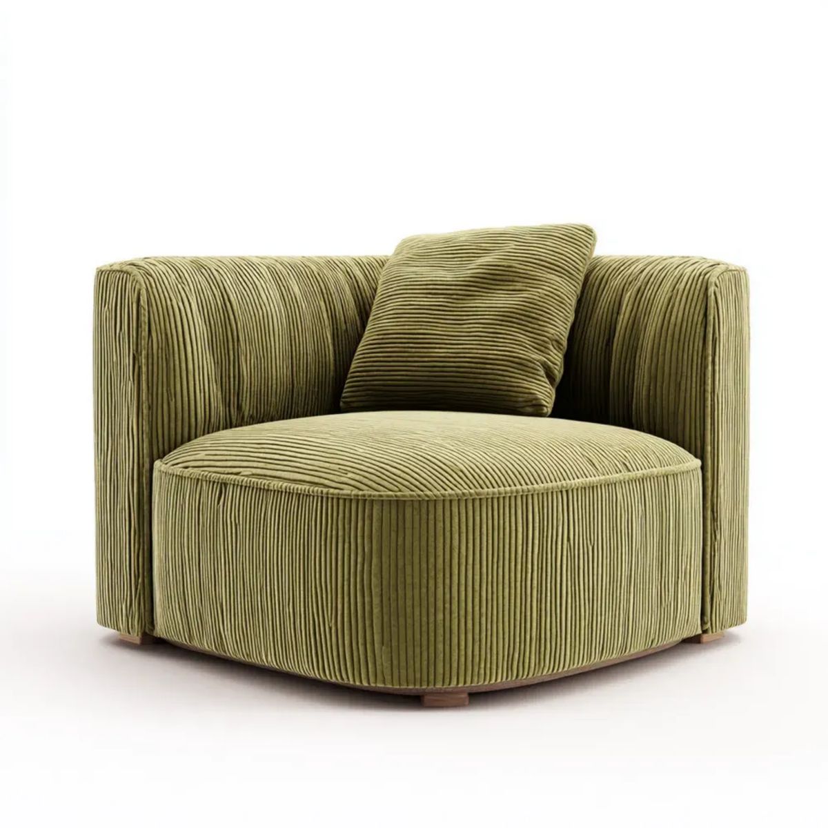 Fotel wypoczynkowy, Krzesło w stylu olive British Zielony Between Velvelt z poduszką, 100 x 95 x 75 cm