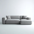 Sofa, Kanapa narożna z szewcem z prawej poliestru 260 x 160 x 78 cm z 2 poduszkami