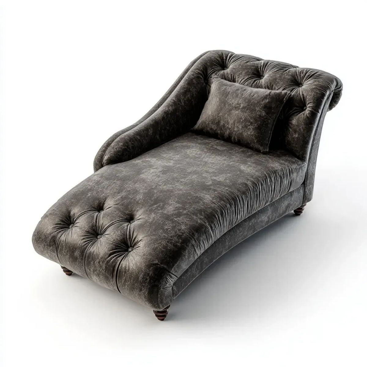Fotel wypoczynkowy, Meridian equilounge capitated in antracite equivailerary equivelvet, 170 x 80 x 85 cm