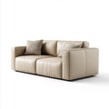 Sofa 2 beżowe skórzane fotele PU prostokątne 180 x 95 x 85 cm