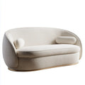 Sofa 2 miejsca zakrzywione z kości słoniowej w bukle poliestrowym 180 x 90 x 78 cm