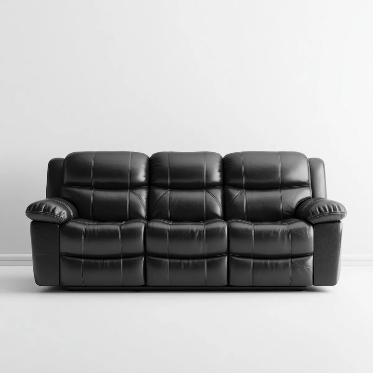 Sofa, 3 fotela w syntetycznym prostokątnym poliuretanowym prostokątnym 200 x 90 x 100 cm