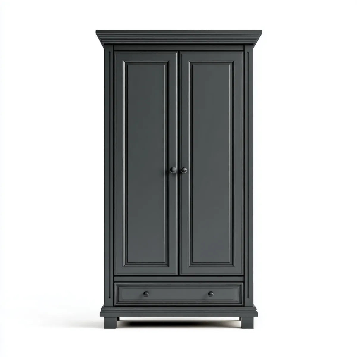 Szafa 2-drzwiowa antracyt 100 x 55 x 200 cm prostokątna MDF z szufladą